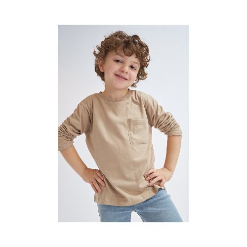 REMERA Manga larga BOLSILLO - Beige