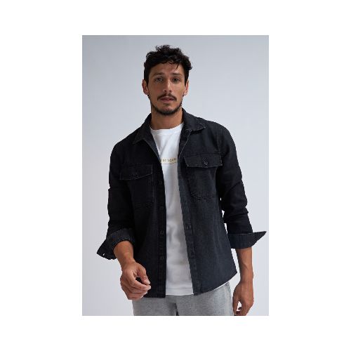 Sobrecamisa de jean - Negro