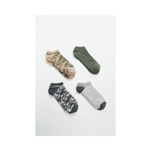 Pack x4 medias soquete - Estampado Camuflado Gris