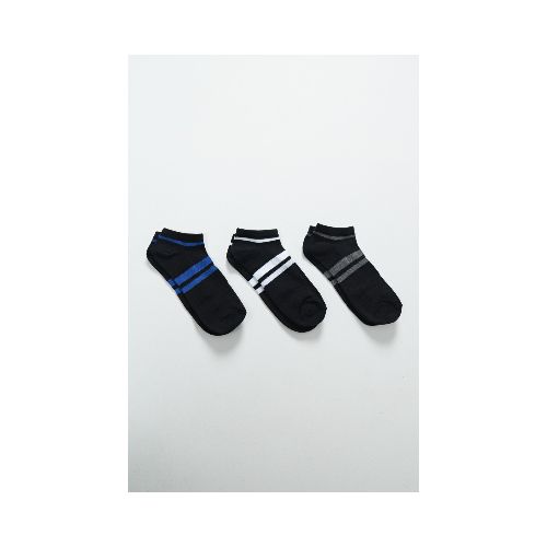 Pack x3 medias deportiva - Rayas Azul Blanco Y Gris