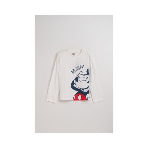 Remera manga larga estampada - Mickey blanco