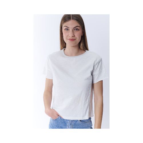 Remera Slub Rib Brilloso - Blanco