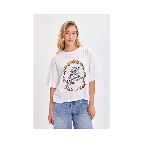 Remera oversize estampa - Princesa Blanco