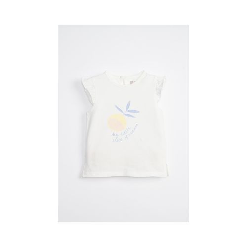 Camiseta Sin Manga Volados - Estampa Summer Blanca