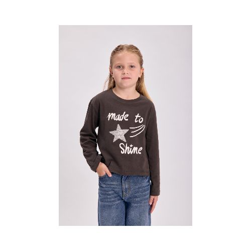 Remera estampa - Shine Gris