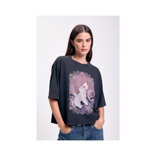 Remera oversize estampa - Ursula Negro