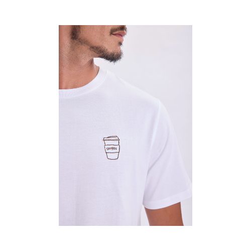 Remera bordado - Coffee Blanco