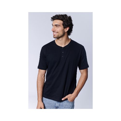 Remera botones - Negro