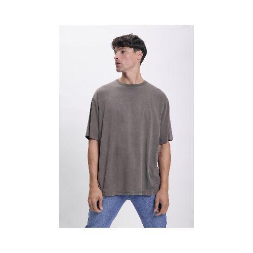 Remera oversize estampa - Gris Oscuro