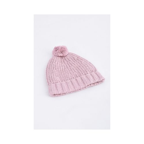 Gorro de punto con pom pom - Lila