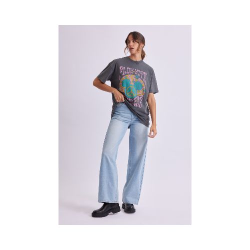 Pantalón de jean wide leg - Azul claro