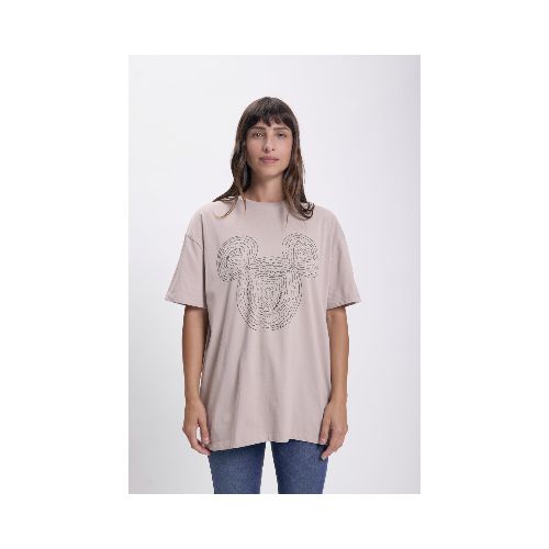 Remera oversize estampa - Visón