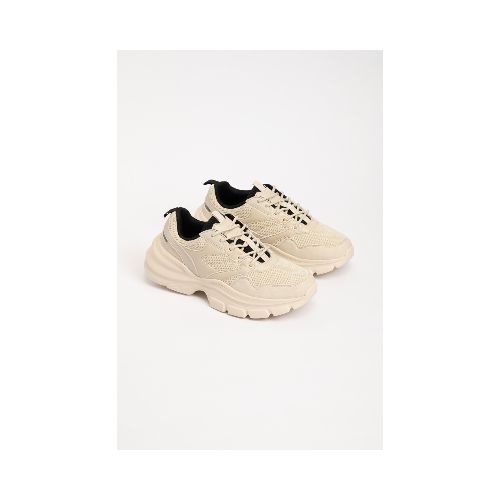 Zapatilla Deportiva Combinada - Beige