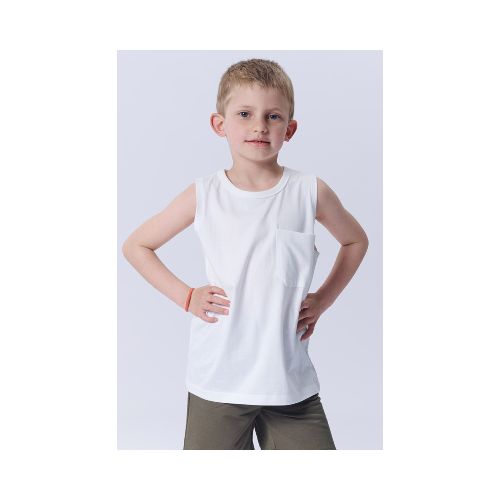 Musculosa Con Bolsillos - Blanca