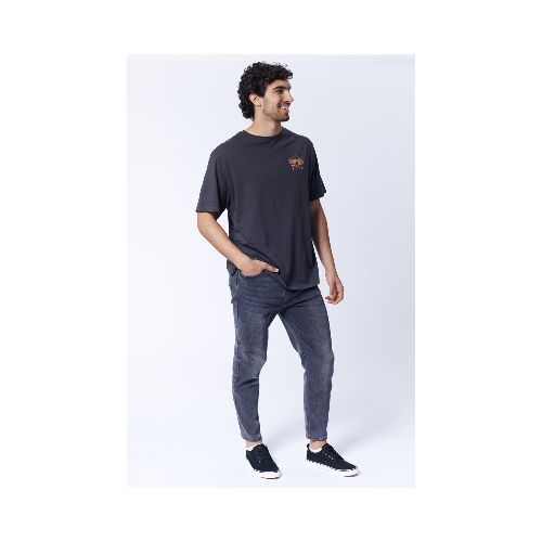 Pantalón De Jean Slim Taper - Gris Oscuro