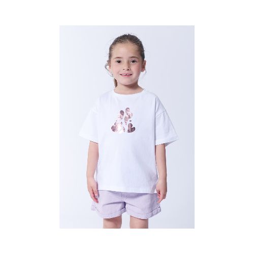 Remera Manga Corta Estampa - Corazones blanco