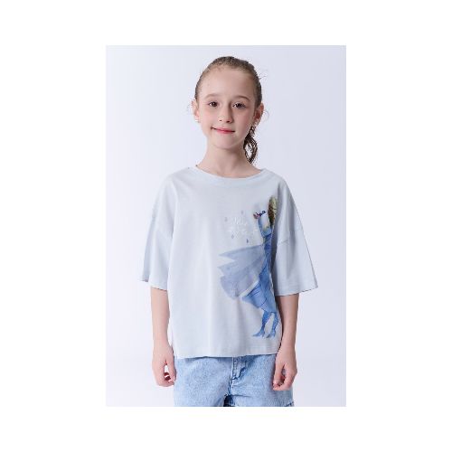 Remera Manga Corta Disney Frozen - Disney Frozen Celeste