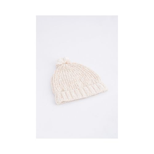 Gorro de punto con pom pom - Beige