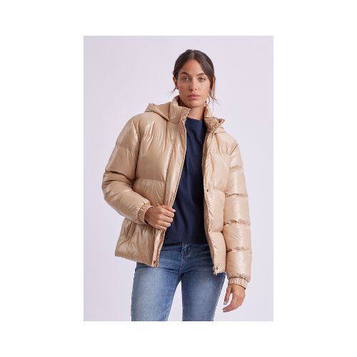 Campera de abrigo con capucha - Taupe