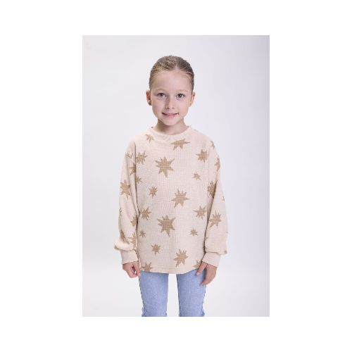 Buzo punto cortado - Estampa Estrellas Beige