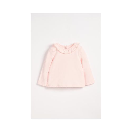 Remera Manga Larga Cuello Volado - Rosa