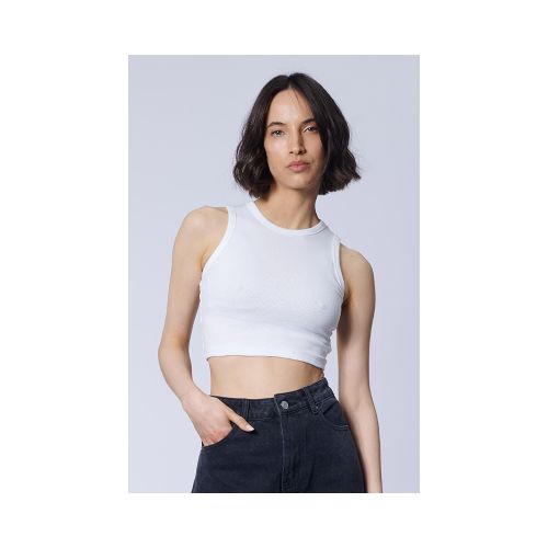 Musculosa Crop Rib - Blanco