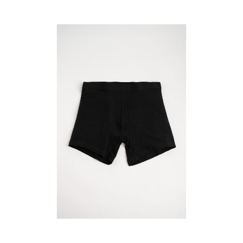 BOXER LARGO ALGODON LISO - Negro