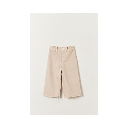 Pantalón jean ancho - Beige