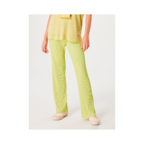 PANTALÓN TEJIDO ACANALADO - VERDE — Hering