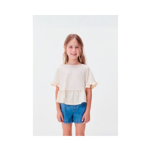 BLUSA INFANTIL CON VOLADOS - BEIGE — Hering