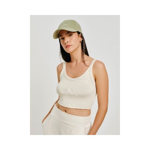 MUSCULOSA CROPPED BÁSICA - BEIGE — Hering