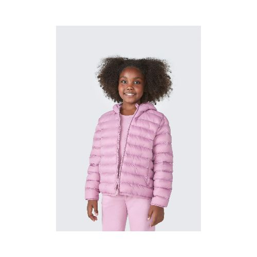 CAMPERA UNISSEX PUFFER CON CAPUCHA Y BOLSILLOS - ROSA — Hering