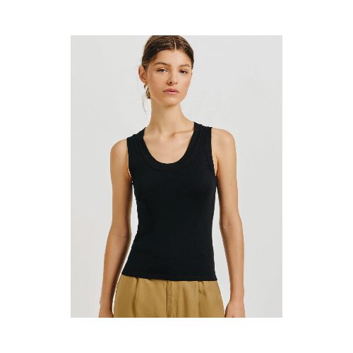 MUSCULOSA CON BRETEL ANCHO - NEGRO — Hering