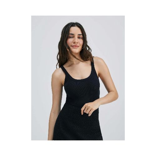 MUSCULOSA BÁSICA ACANALADA - NEGRO — Hering