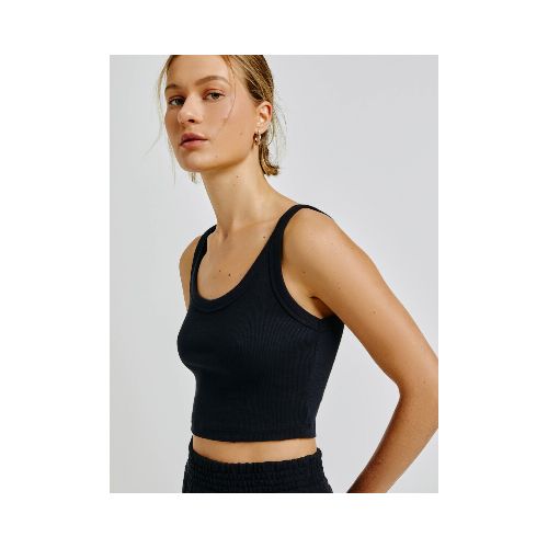 MUSCULOSA CROPPED BÁSICA - NEGRO — Hering