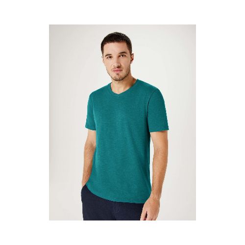 CAMISETA BÁSICA EN FLAMÉ - VERDE — Hering