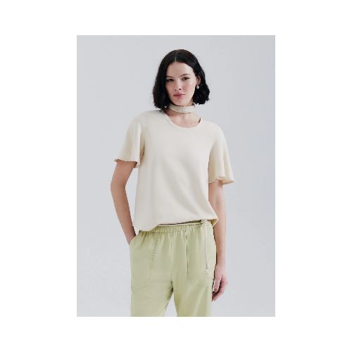 BLUSA CON MANGAS EVASÉ - BEIGE — Hering