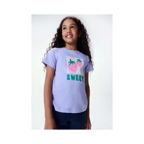 CAMISETA INFANTIL CON ESTAMPA - VIOLETA — Hering