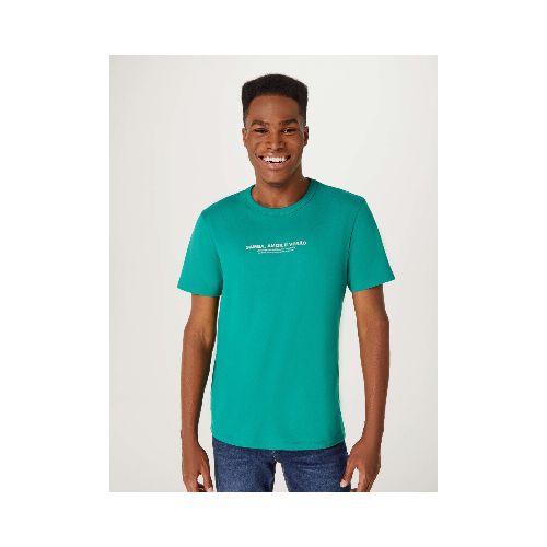 CAMISETA CON ESTAMPA MODELO REGULAR - VERDE — Hering