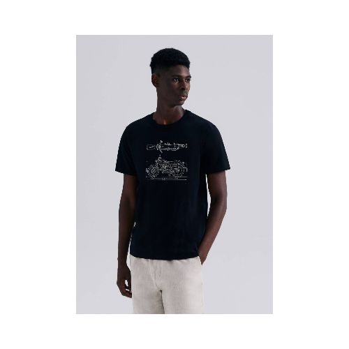 CAMISETA CON ESTAMPA MODELO REGULAR - NEGRO — Hering