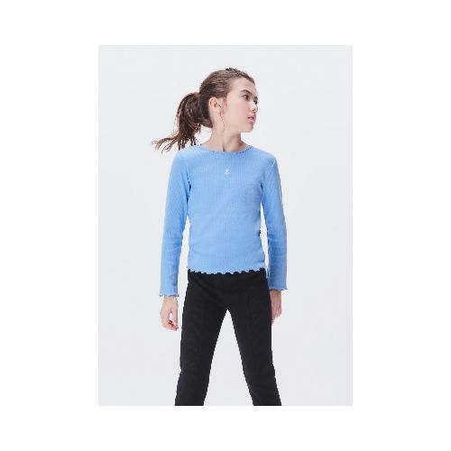 BLUSA INFANTIL CON BORDADO - CELESTE — Hering