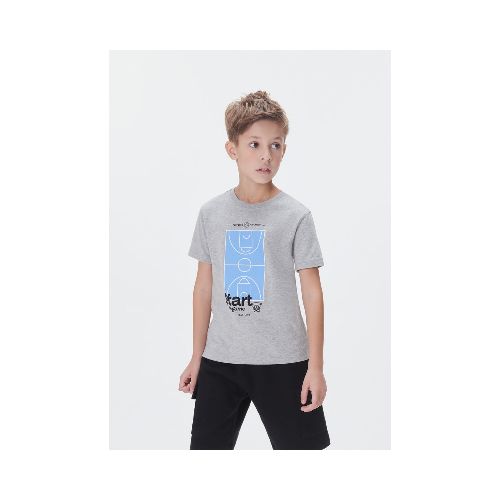 CAMISETA INFANTIL CON ESTAMPA - GRIS — Hering