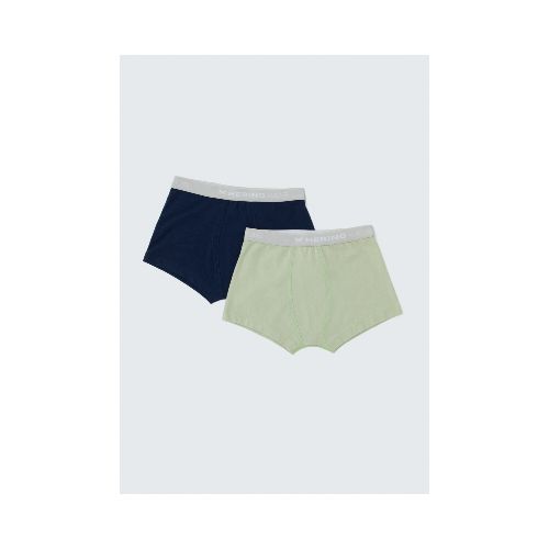 KIT CON 2 CALZONCILLOS ESTILO BOXER INFANTILES - VERDE CLARO — Hering