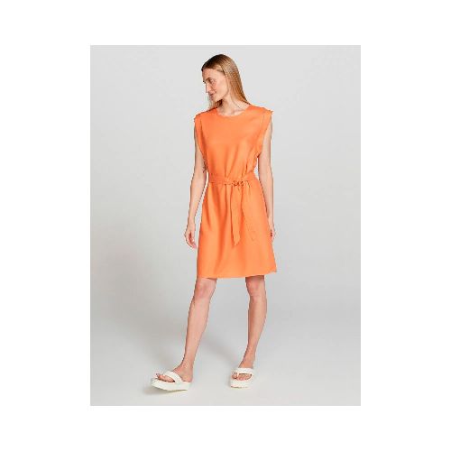 VESTIDO CORTO CON LAZO - NARANJA — Hering