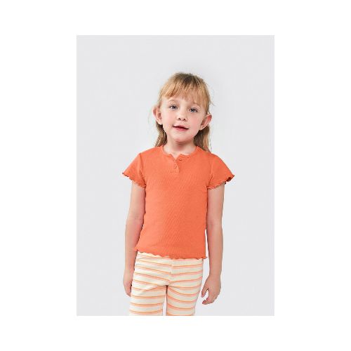 BLUSA INFANTIL CON BOTONES - NARANJA — Hering