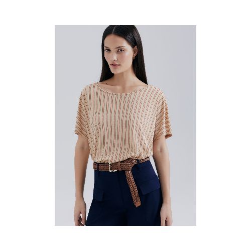 BLUSA ESTAMPADA DE MANGA CORTA - MARRÓN — Hering