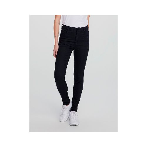 PANTALÓN DE JEAN SUPER SKINNY CINTURA ALTA - NEGRO — Hering