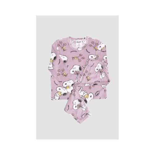 Pijama snoopy velour teen - Rosado