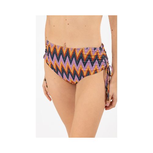 Bombacha alta jara print texturado - Lurex zigzag