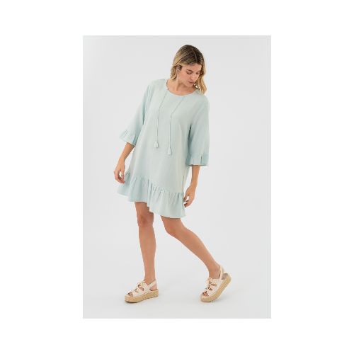 Vestido playero linen - Calm blue